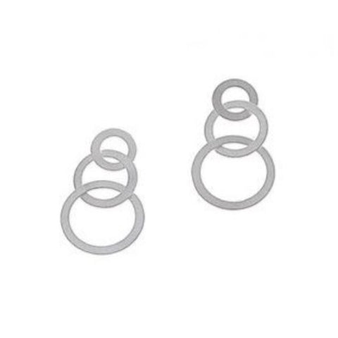 Brushed Silver Graduated Circle Earrings