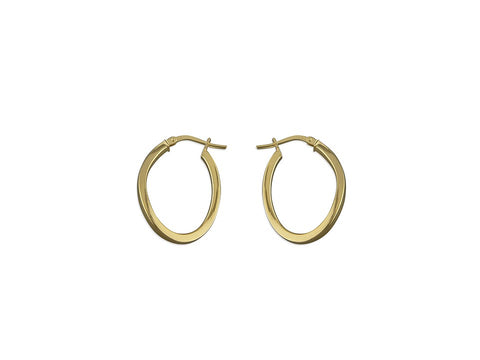 18ct Gold Plated Twist Oval Hoops