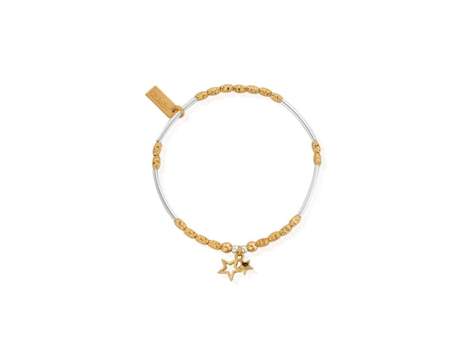 ChloBo Silver & Gold Double Star  Bracelet