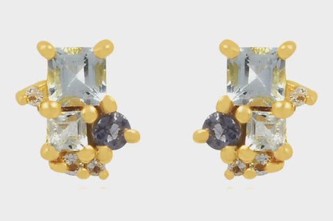 Florence Blue Topaz & Iolite Studs