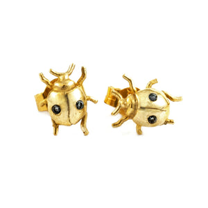 OUT OF STOCK - Alex Monroe Gold Labybird Stud Earrings - GE2-BD-GP