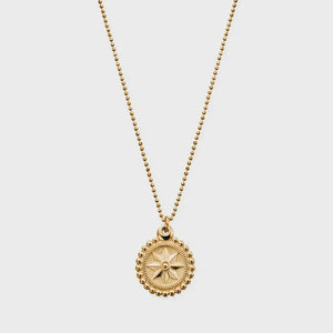 Chlobo Gold Plated Diamond Cut Chain with Bobble Compass Pendant