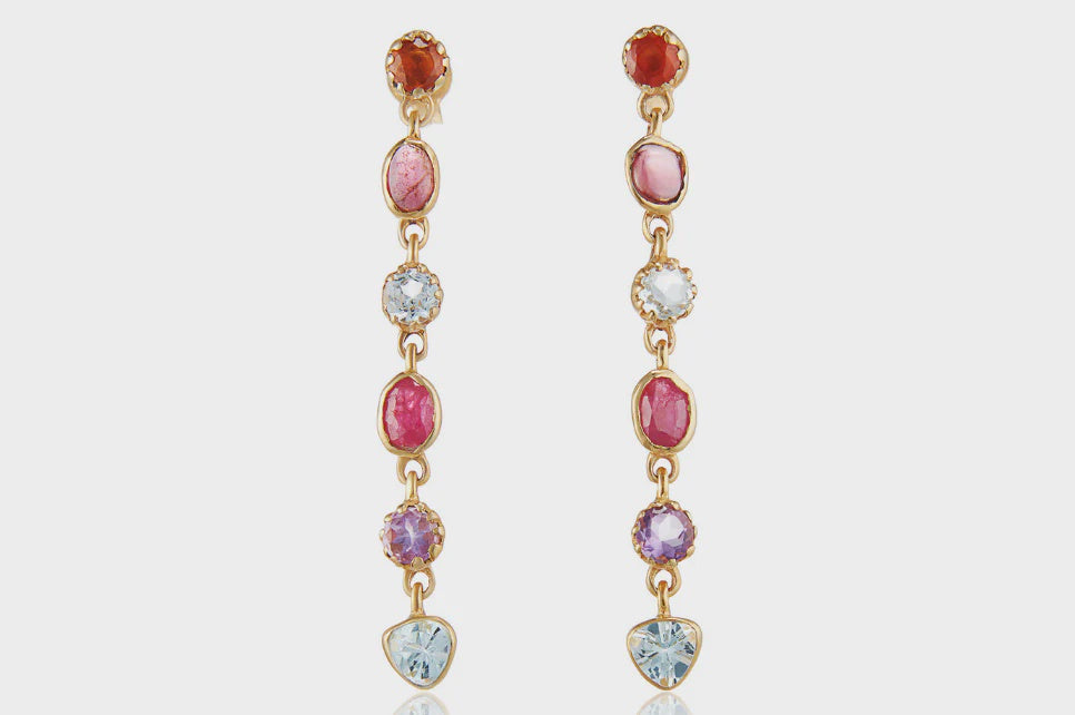 Pomegranate Harlequin Gemstone Earrings
