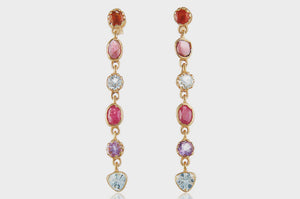 Pomegranate Harlequin Gemstone Earrings