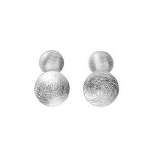 Brushed Silver Circular Earrings