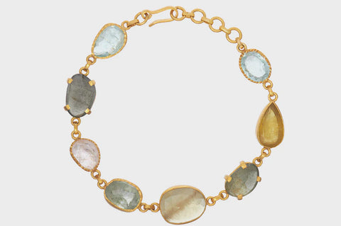 Multicolour Beryl Gemstone Bracelet