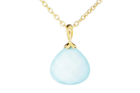Aqua Chalcedony Gemstone Necklace