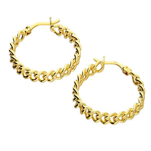 Gold Chain Link Creole Hoops