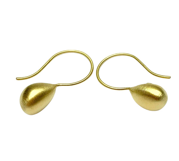Brushed Gold Teardrop Earrings