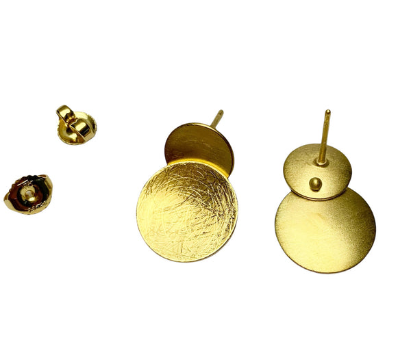 Gold Domed Discs Earrings