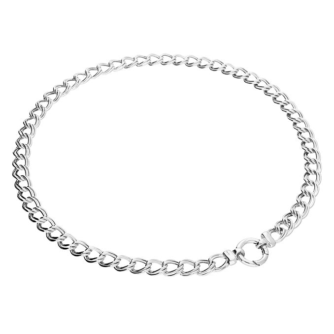 Silver Double Linked Curb Necklace