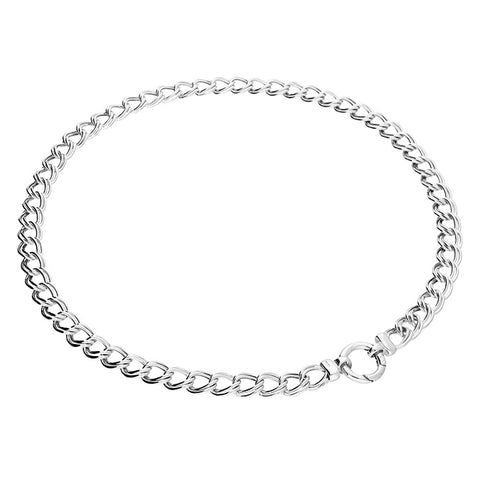 18" Silver Double Linked Curb Chain Necklace