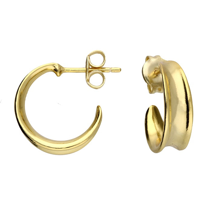 Gold Simple Tapered Hoops