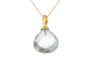 Gold  Green Amethyst Necklace