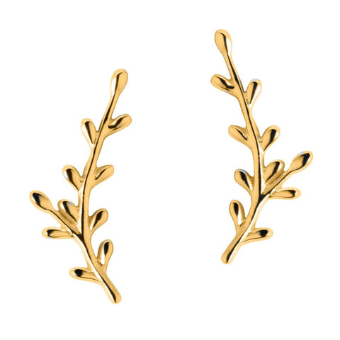 Christin Ranger Gold Leaf Climber Earring