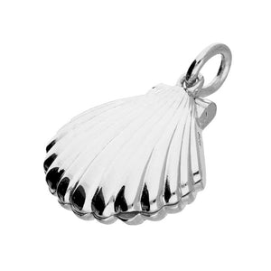 Silver Clam Shell Locket Necklace