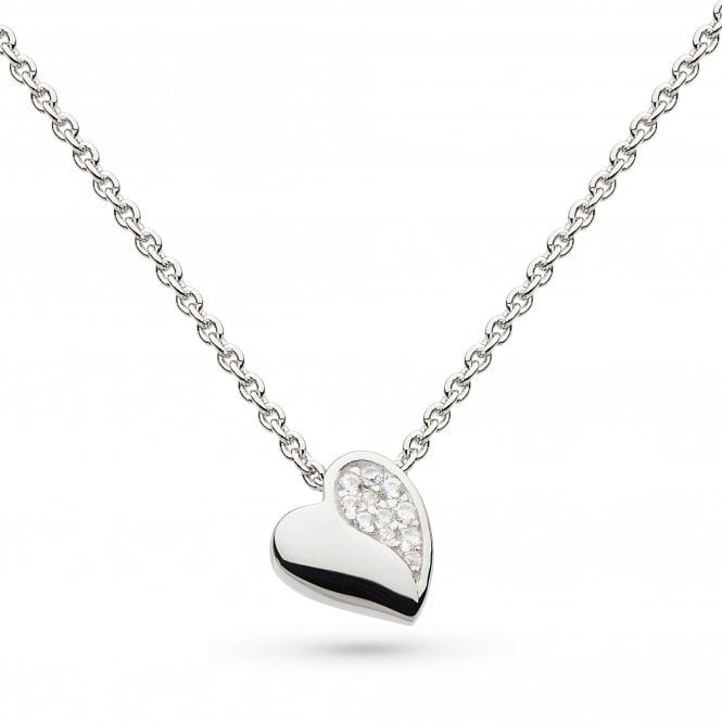 Kit Heath Silver CZ Miniature Sweet Heart Necklace
