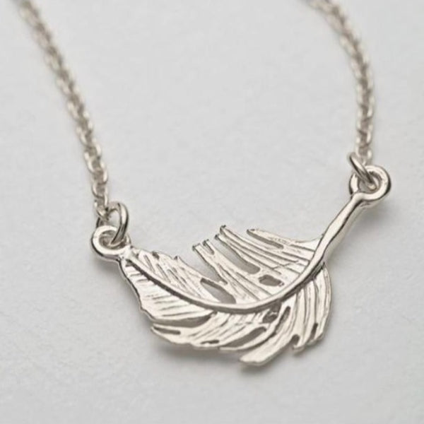 Alex Monroe Silver In-Line Feather Necklace - TFN4-S