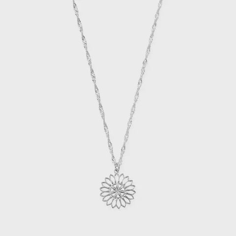 Chlobo Twisted rope chain flower mandala necklace