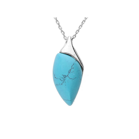 Turquoise Marquise Silver Pendant
